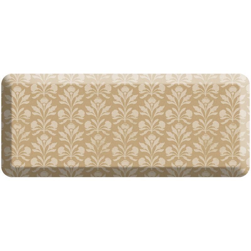 Tapis de cuisine Designer Comfort Anti-Fatigue - Suzanna Botanical Wheat, 20 po x 48 po, Blé