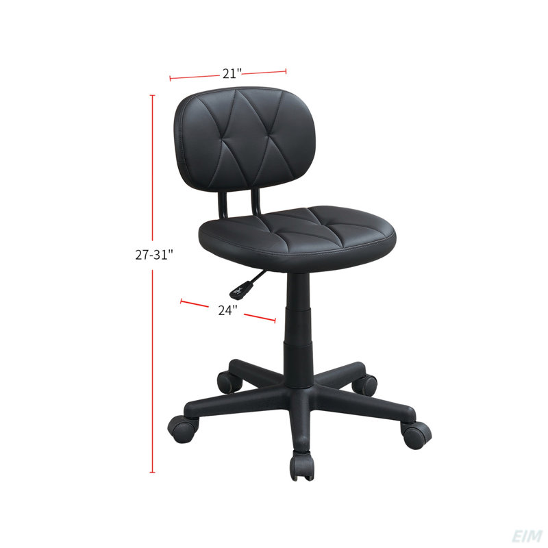 Chaise de bureau ajustable à dossier bas en similicuir