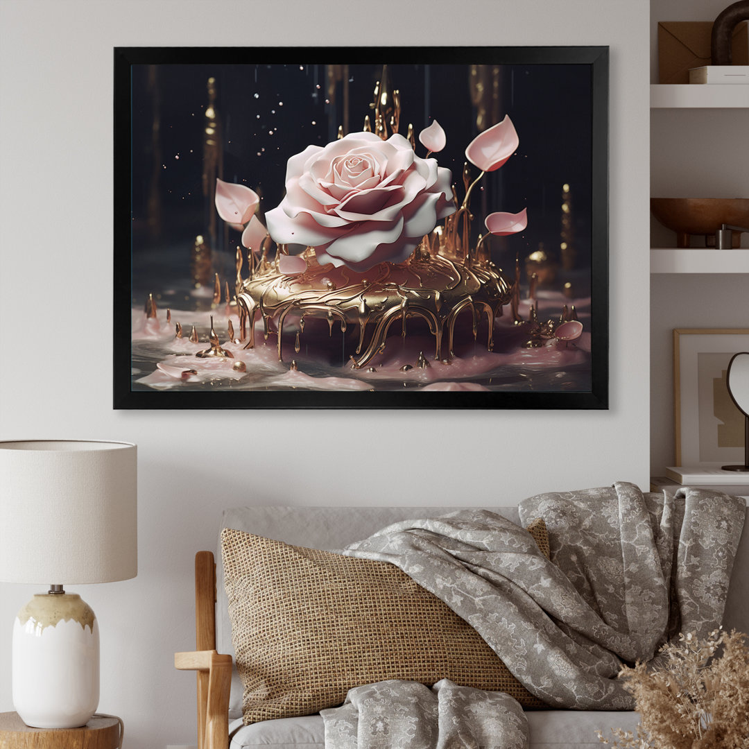 " Exquisite Blossoming Pink Rose Glam Elegance " House of Hampton® 