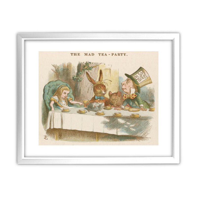 Alice's Adventures In Wonderland by Sir John Teniel - Single Picture Frame Print, White