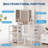 Corner Makeup Vanity Desk with 3-Fold LED Lighted Mirror, Charging Station, Acrylic Door Cabinet, Hanging Storage Bag & Stool, Multifunctional Triangular Dressing Table for Bedroom