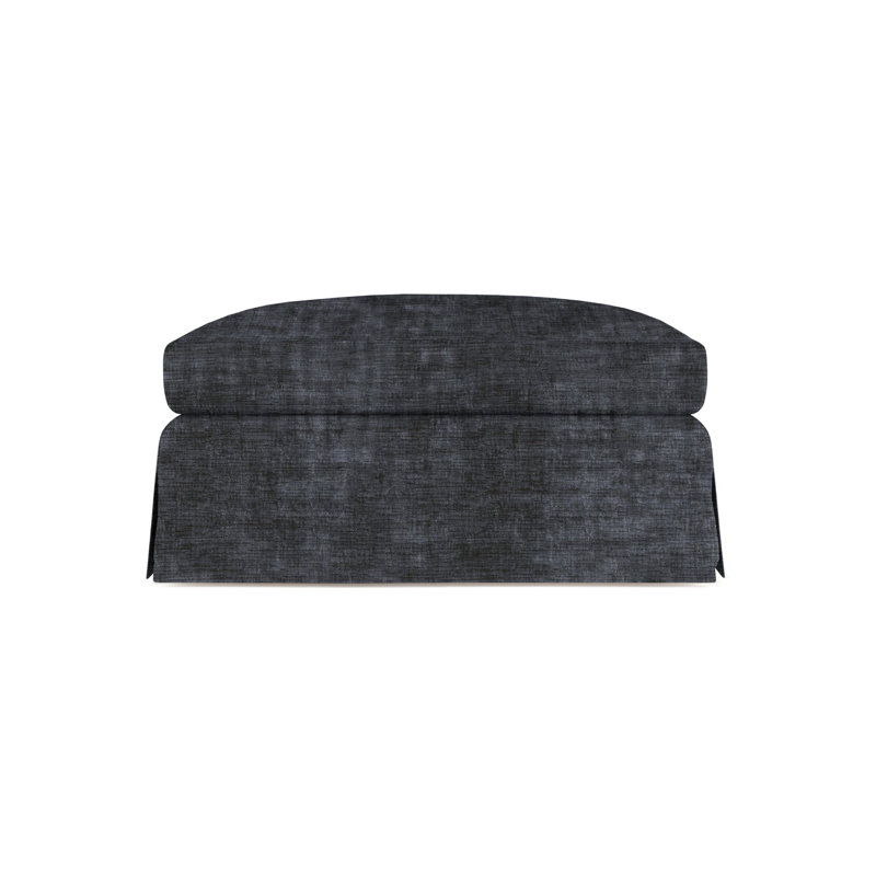 Ludlow Ottoman, Plush Velvet Silver Streak, Natural