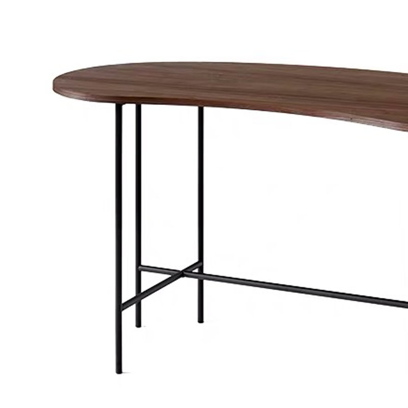 Bureau d'écriture simple et créatif, Brun foncé/or, H 29,52 po x l 39,37 po x P 17,71 po