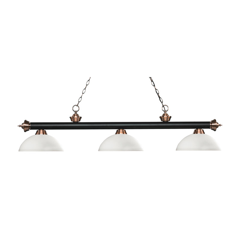 Chevelle 3 - Light Bowl Pendant, Matte Opal, Matte Black