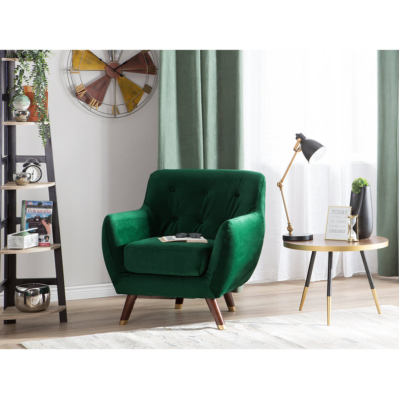 Lesse Upholstered Armchair, Emerald Green