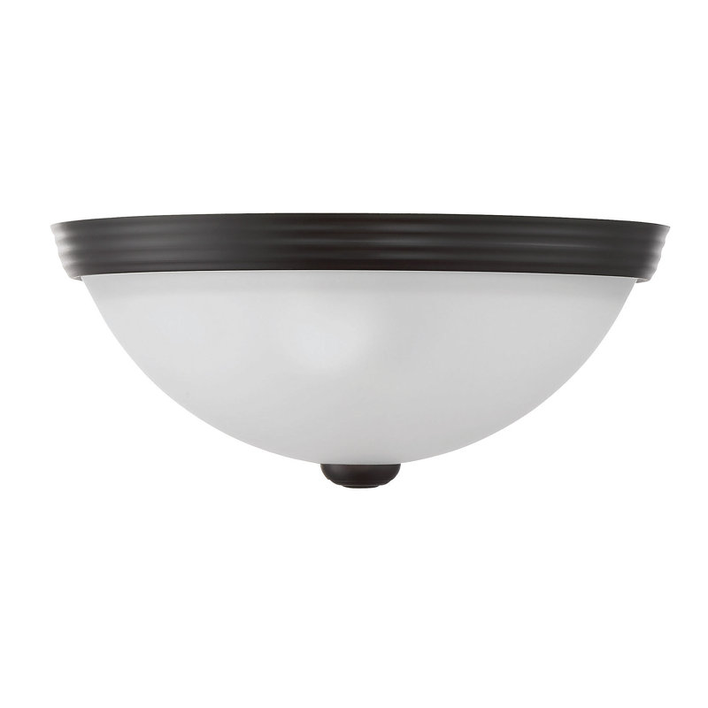 Sarabia 2-Light Flush Mount, 4.5" H x 11" W, English Bronze, White