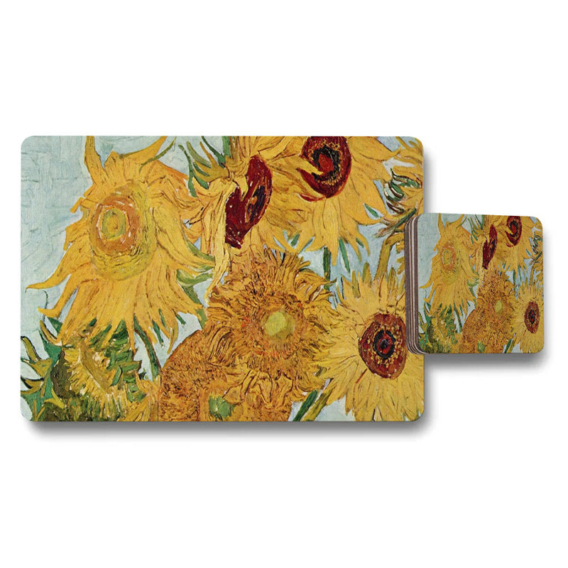 Sunflowers Placemat And Coaster Set Featuring Van Gogh Artwork