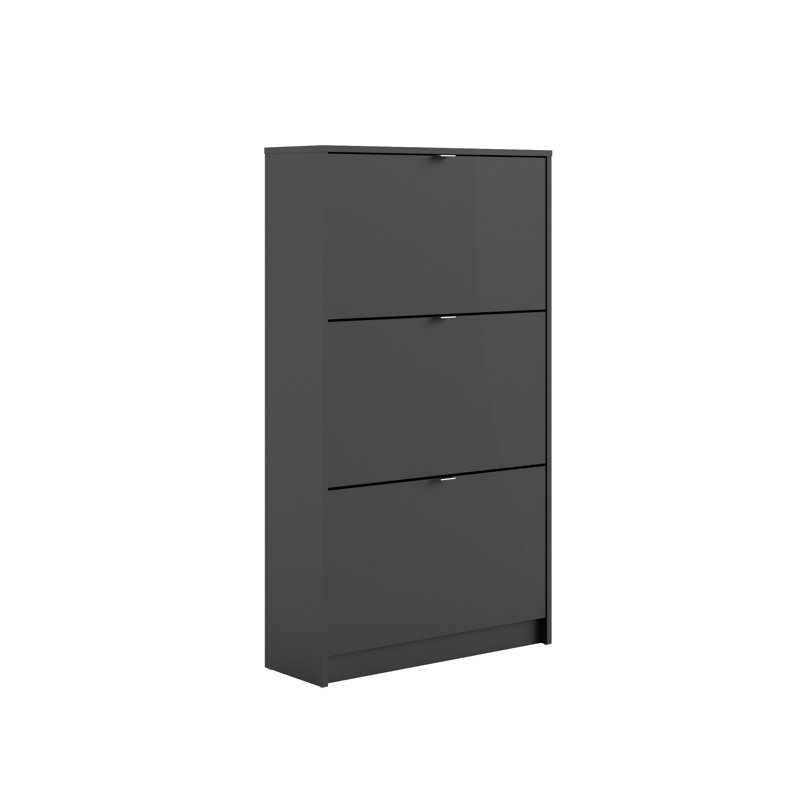 Shoes 9 Pair Shoe Storage Cabinet, Matte Black