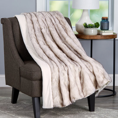 LHC Plush Faux Fur Blanket for Home Decor- Hypoallergenic Throw for Sofas & Beds
