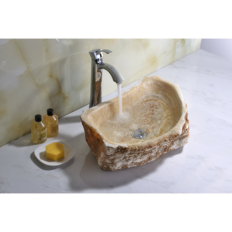 ANZZI Desert 14'' Dark Honey Stone Specialty Bathroom Sink