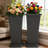 Tall Tapered Plastic Planter Set of 2 with Tray – 24"H Large Indoor & Outdoor Planters for Porch, Patio, Backyard – Grey-1950977424