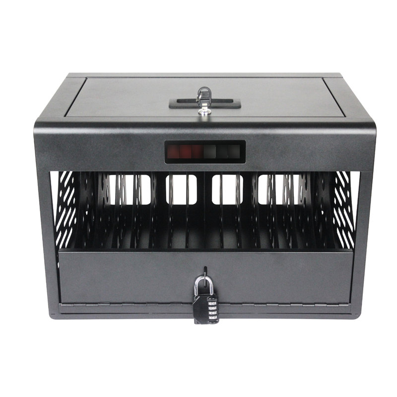 Armoire de chargement verrouillable noire pour 16 ordinateurs portables, unités verrouillables, Noir