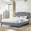 Superbe lit en velours gris grand lit 1pc lit moderne capitonné meubles de chambre à coucher tête de lit-1626318614-1626318602