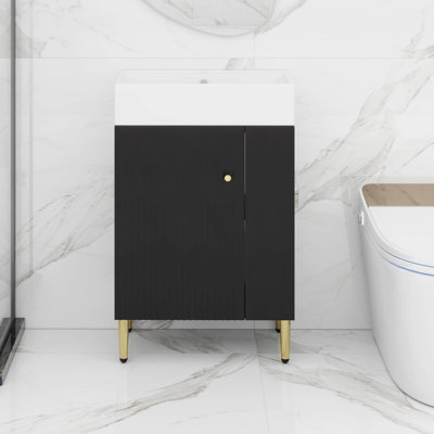Petit meuble-lavabo avec lavabo simple en céramique 21,6 po