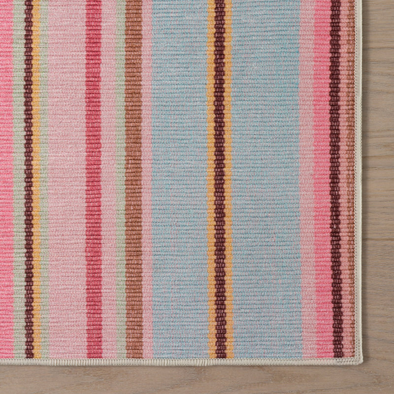Jamaica Stripe Machine Printed Washable Rug, Rectangle 7'6" x 9'6"