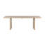 Table de salle à manger à grain de bois moderne 86,6 po avec base double piédestal