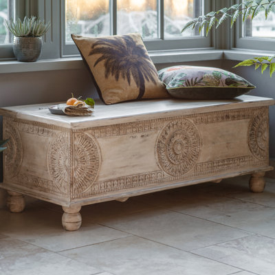 Punta Gorda Upholstered Bench with Flip Top