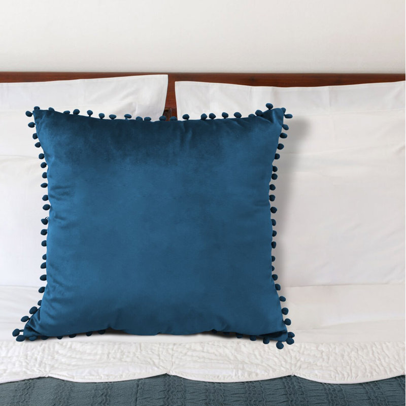 Hennessey Square Pillow Cover & Insert, Sapphire Blue