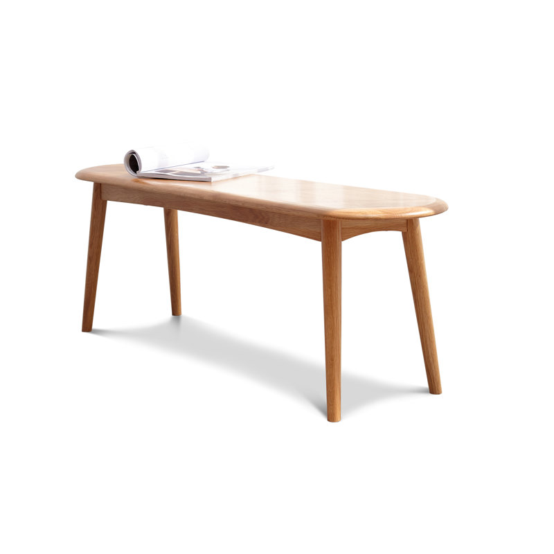 Banc de hall d'entrée en bois de chêne massif - Siège de salle à manger demi-rond élégant et fonctionnel, en bois