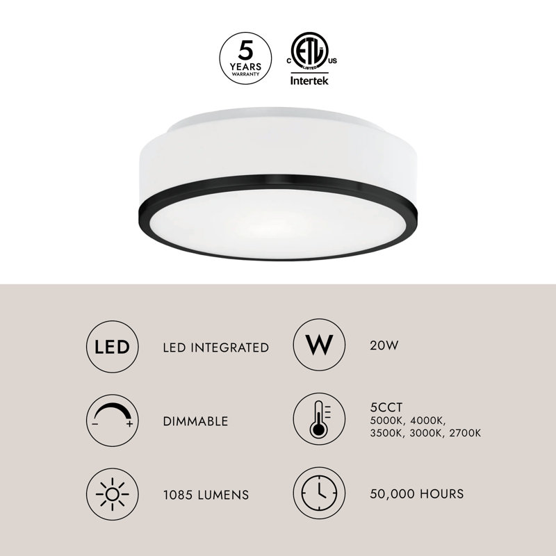 Charlie 1 - Light LED Flush Mount, Black