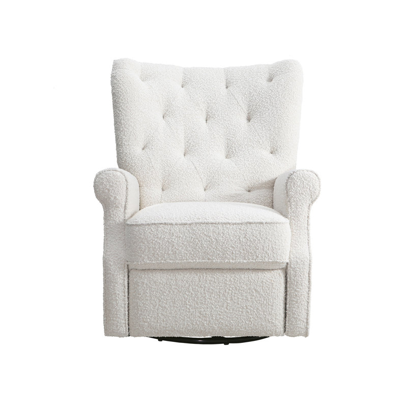Fauteuil inclinable et pivotant à oreilles Alice, Crème ; lin