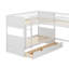 Triple lits superposés en L, lit simple Buck avec lit mezzanine attaché et deux tiroirs-946089296