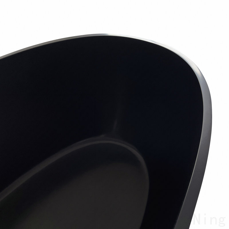 55" Premium Solid Surface Deep Soaking Bathtub, Matte Black