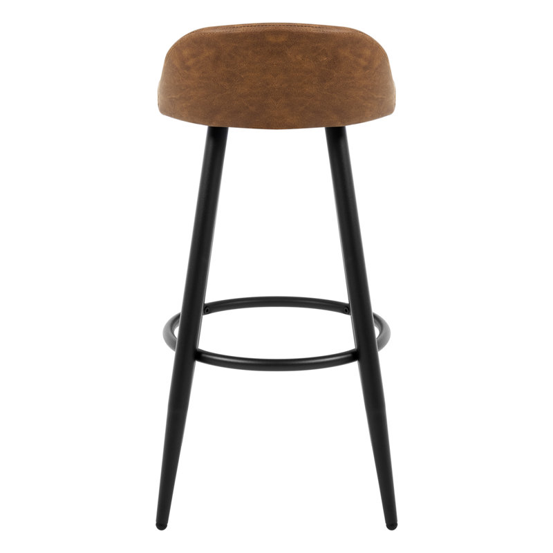 Ackeron Upholstered Counter Stool with Metal Frame, Brown