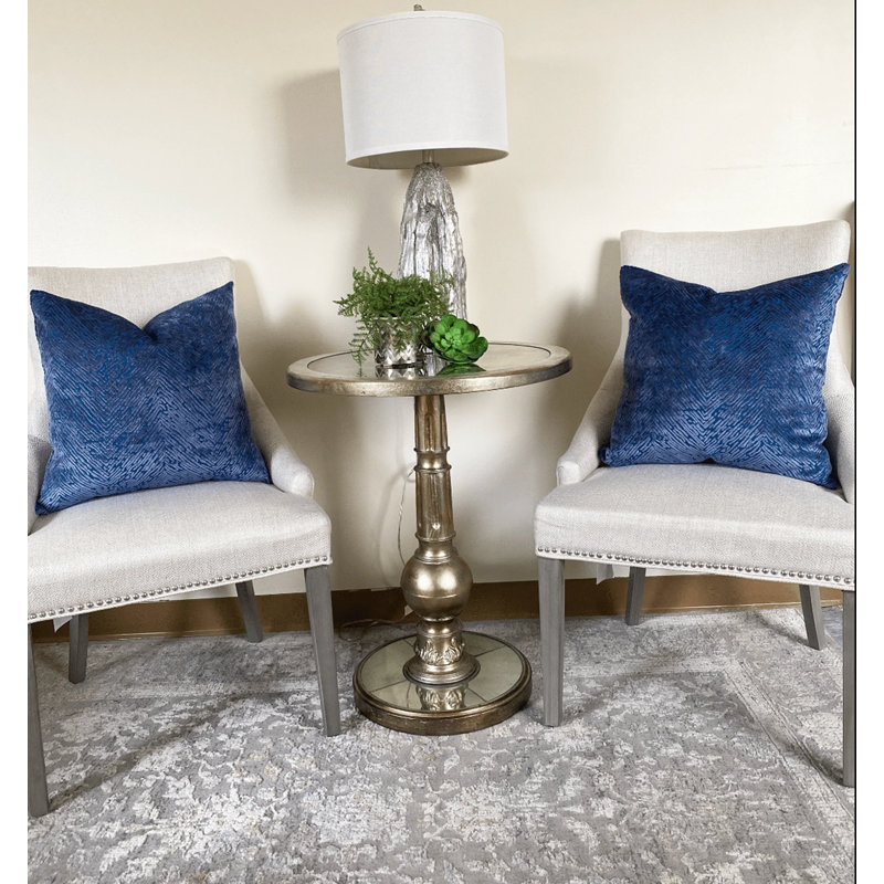 Velvet Animal Print Throw Pillow Cover, 20"H x 20"W, Blue