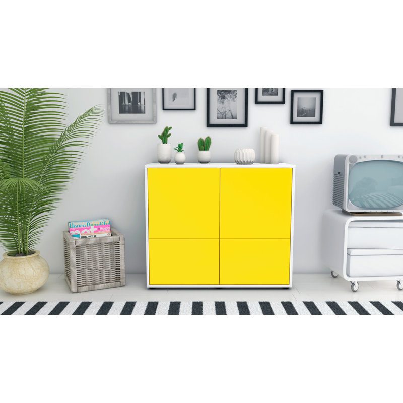 Potrero 92cm Sideboard, White/Yellow