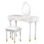 Ensemble de coiffeuse moderne 40 "avec miroir à écran tactile lumineux, coiffeuse et tabouret rembourré avec 2 grands tiroirs