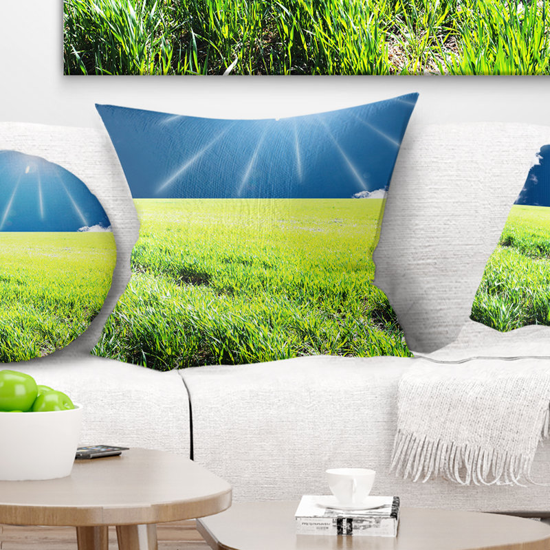 Coussin Sunny Field, 16 po x 16 po, Coussin décoratif