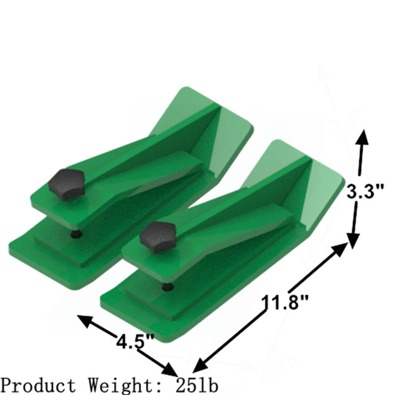 Protecteur de seau de tracteur, protecteur de bord de ski 2 pièces, protecteur de dérapage de gazon long de 12 po, largeur de 4,5 po, accessoire de seau en acier robuste pour l'enlèvement des feuilles de neige, épandage de gravier, vert