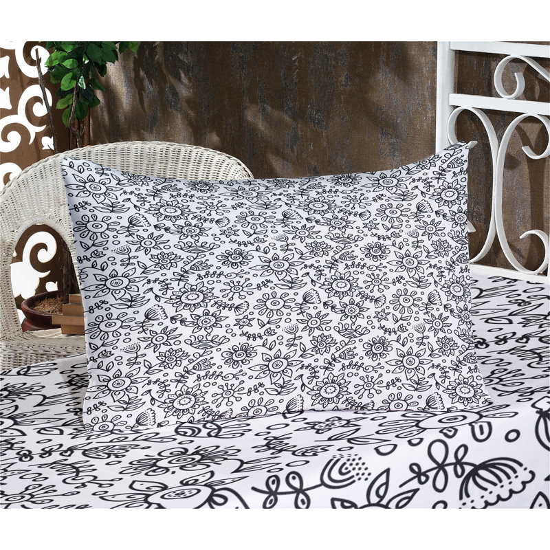 Drap-housse et coussin décoratif Ambesonne, Ensemble de draps-housses pour lit simple + 2 taie