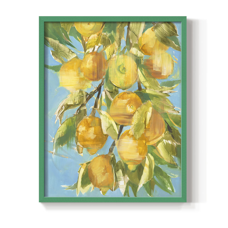 «Lovely Lemon», reproduction encadrée - bois massif, H 15 po x l 12 po, Vert