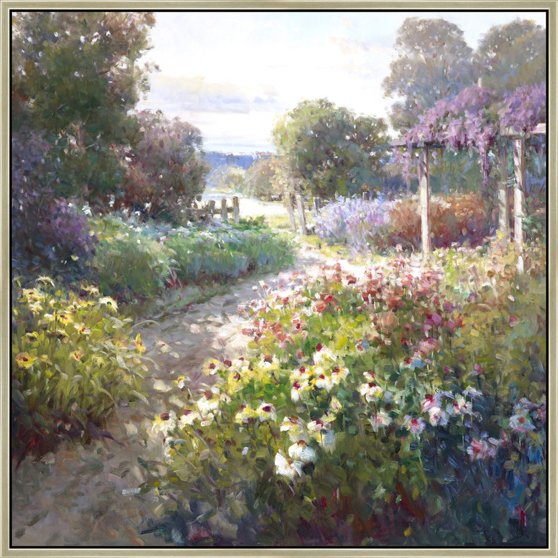 Path Through The Wisteria Garden Print, 26" H x 26" W, Brown