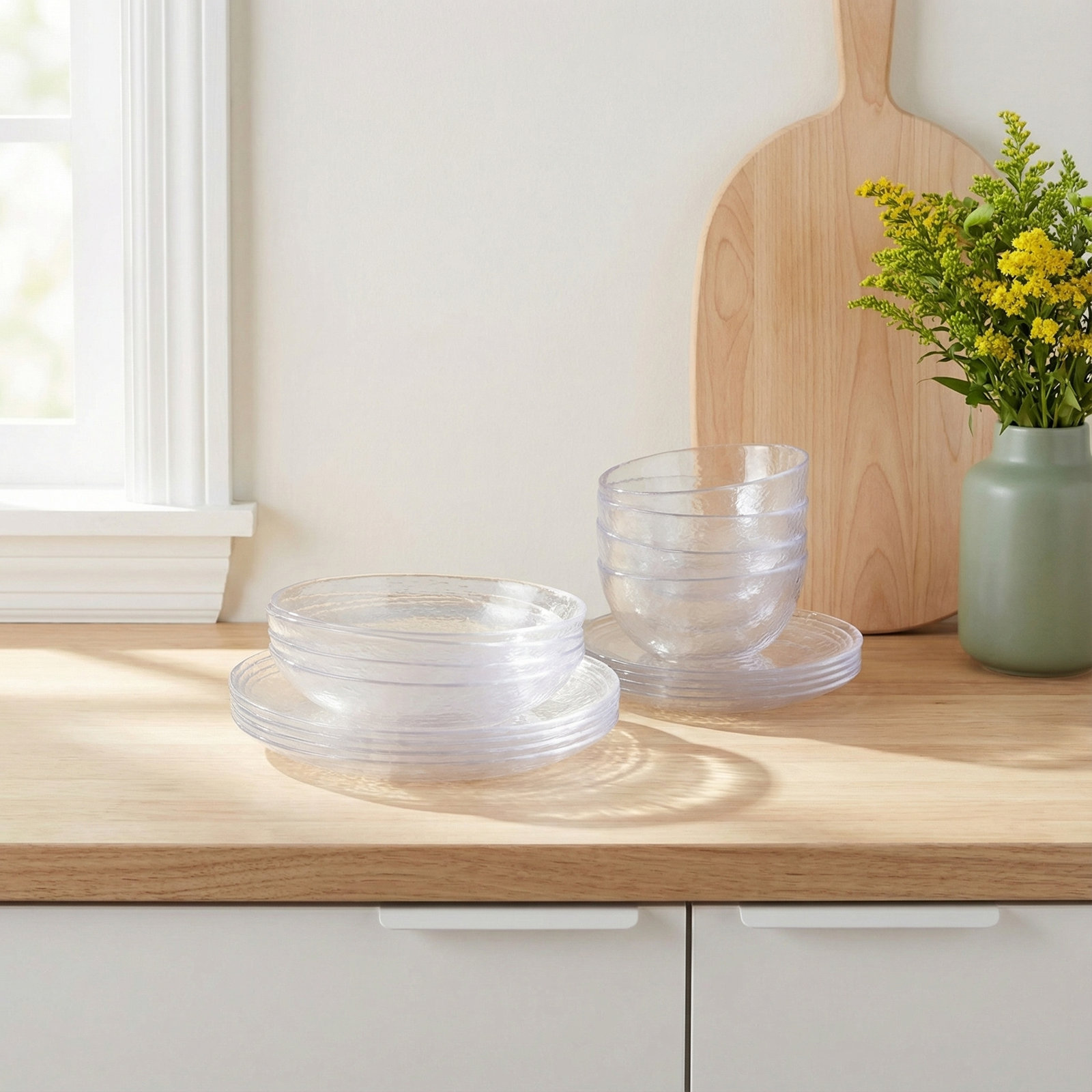 Los Cabos Dinnerware Set, Clear