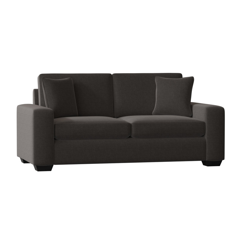 Anastase Upholstered 79'' Sofa, Espresso, Entice Graphite