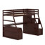 Lit mezzanine simple avec 7 tiroirs, 2 tablettes et un bureau-431593690