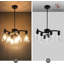 Lustre 6 lumières style campagne moderne noir