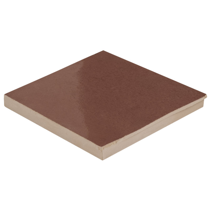 Virello 4x4 Glossy Ceramic Wall Tile, Chestnut Brown