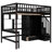 Full Size Loft Bed In With . Bookshelf, Drawers, Desk, And Wardrobe. Strong Solid Pinewood Build. Playhouse Inspired Style. Fence Shaped Decorative Touch. 94.4"L X 57"W 72"H. Mattress Not Included.