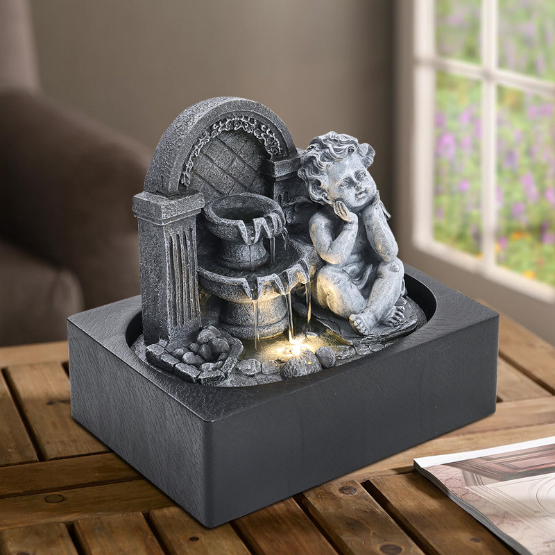 Bissett Indoor Sculptural Fountain with Lights