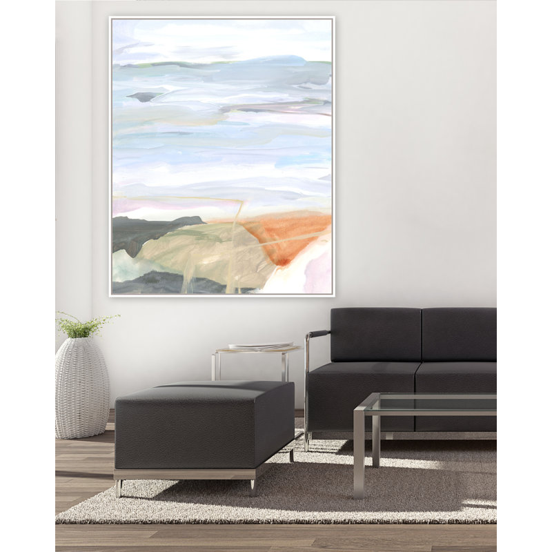 «Abstract Landscape 4a» par Katie Ré Scheidt, H 55,25 po x l 67,25 po, Cadre flottant blanc