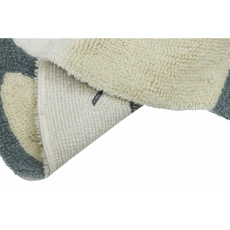 Astromouse Dreams Round Blue Wool Nursery Rug