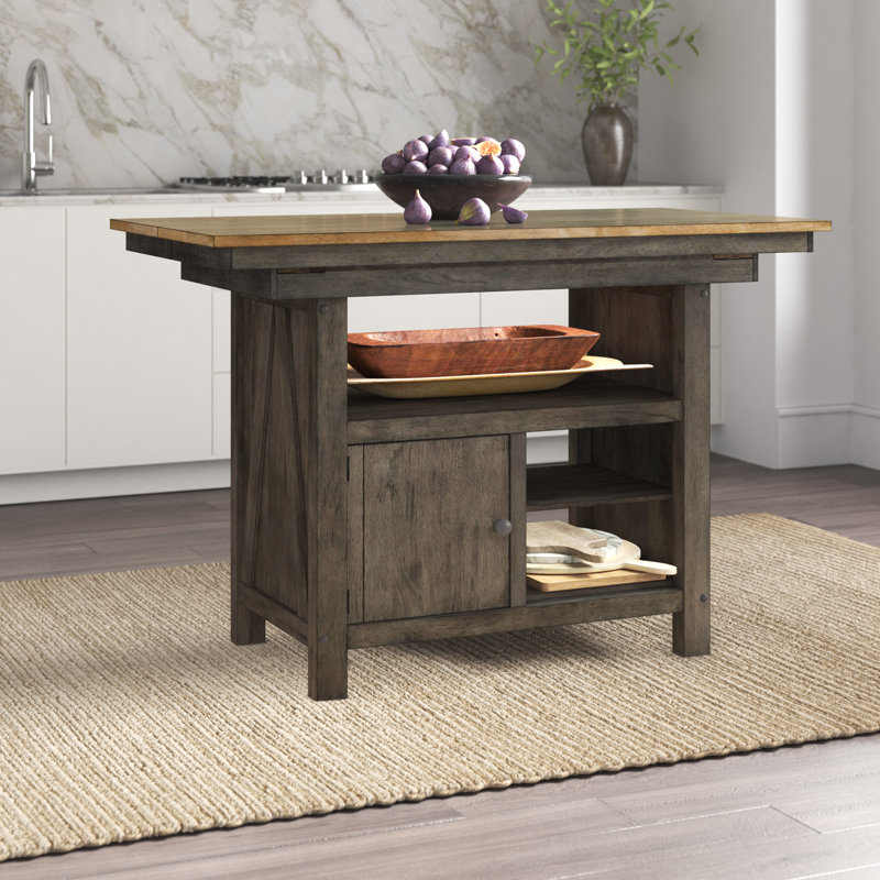 Amelya Wood Kitchen Island