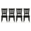 Ensemble de 4 chaises de salle à manger noires, dossier en bois à lattes, finition noire-1755484125