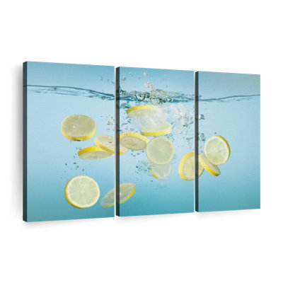 "Tranches de citron dans l'eau" sur toile