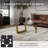 51" Triangle Glass Coffee Table With Solid Wood Base Clear Top Mid Century Center Table For Living Room-378083973