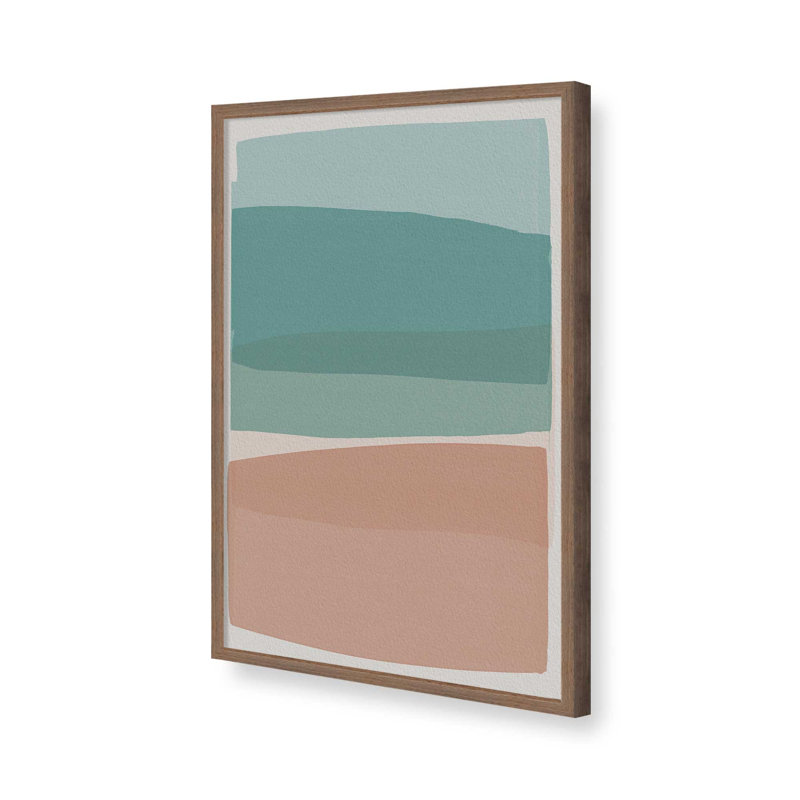 Reproduction d'art moderne sur toile turquoise et rose moderne par Garima Dhawan, Brun, H 32 po x l 24 po